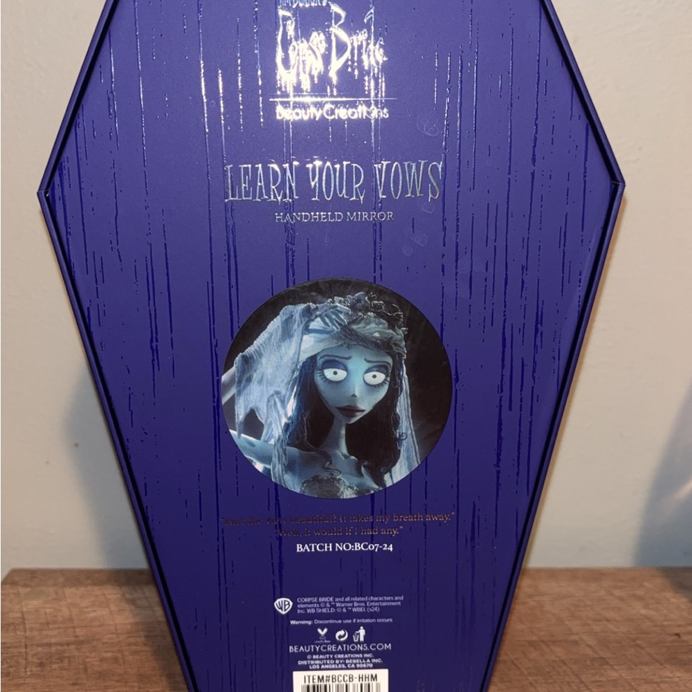 Tim Burton's Corpse Bride x Beauty Creations "Learn your vows" Handheld Mirror - Picture 2 of 4